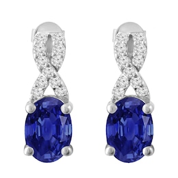 Oval Birthstone Drop Earrings (1 Stone)