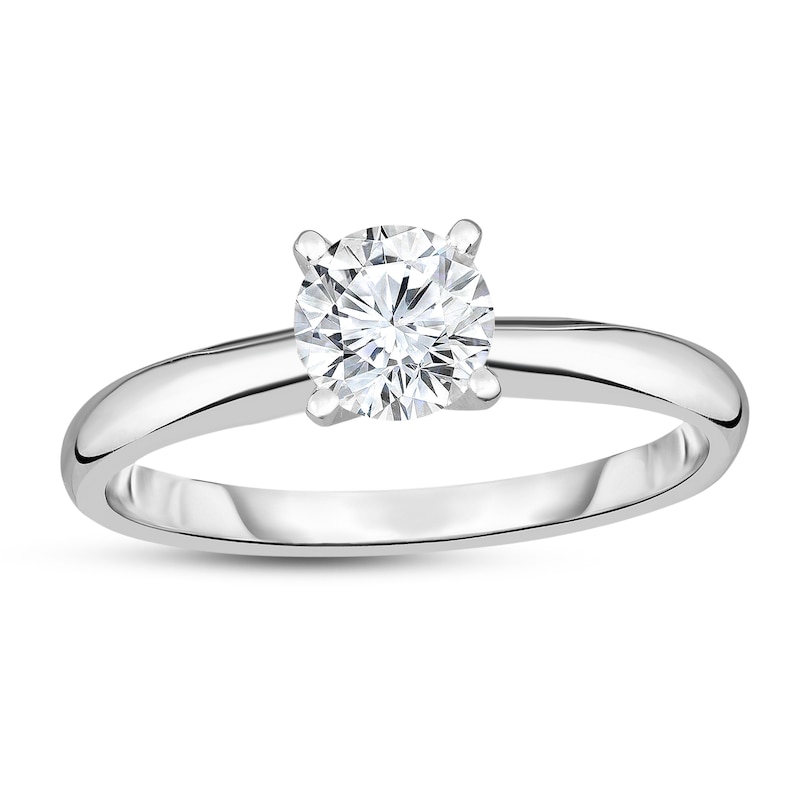 Diamond Solitaire Engagement Ring 1/4 ct tw Round 14K White Gold (I2/I)