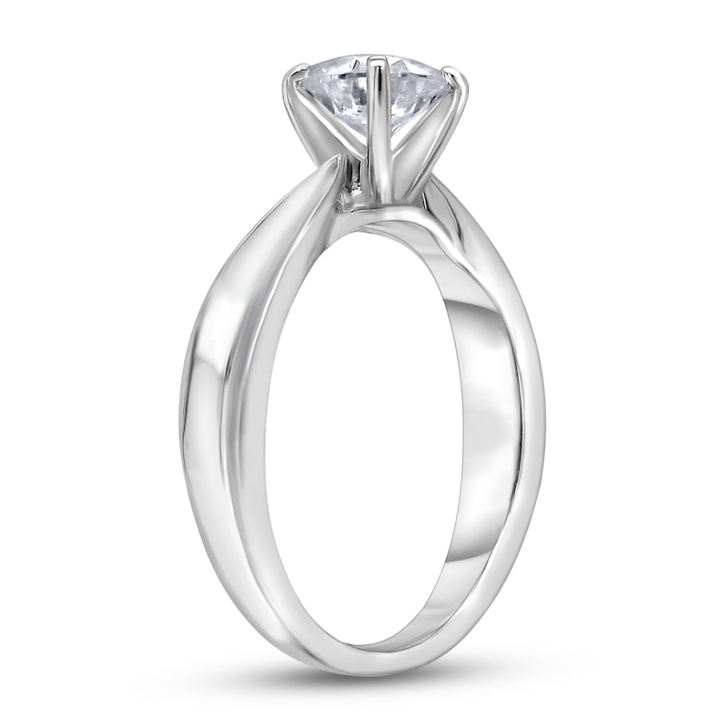 Main Image 2 of Diamond Solitaire Concave Engagement Ring 3/4 ct tw Round 14K White Gold (I2/I)
