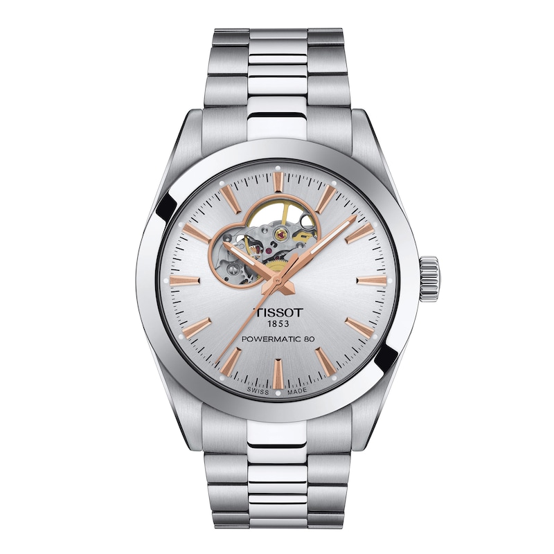 Main Image 1 of Tissot Gentleman Powermatic 80 Open Heart Men's Watch T1274071103101