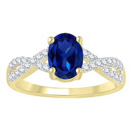 Oval Birthstone Twisted Shank Ring (1 Stone)