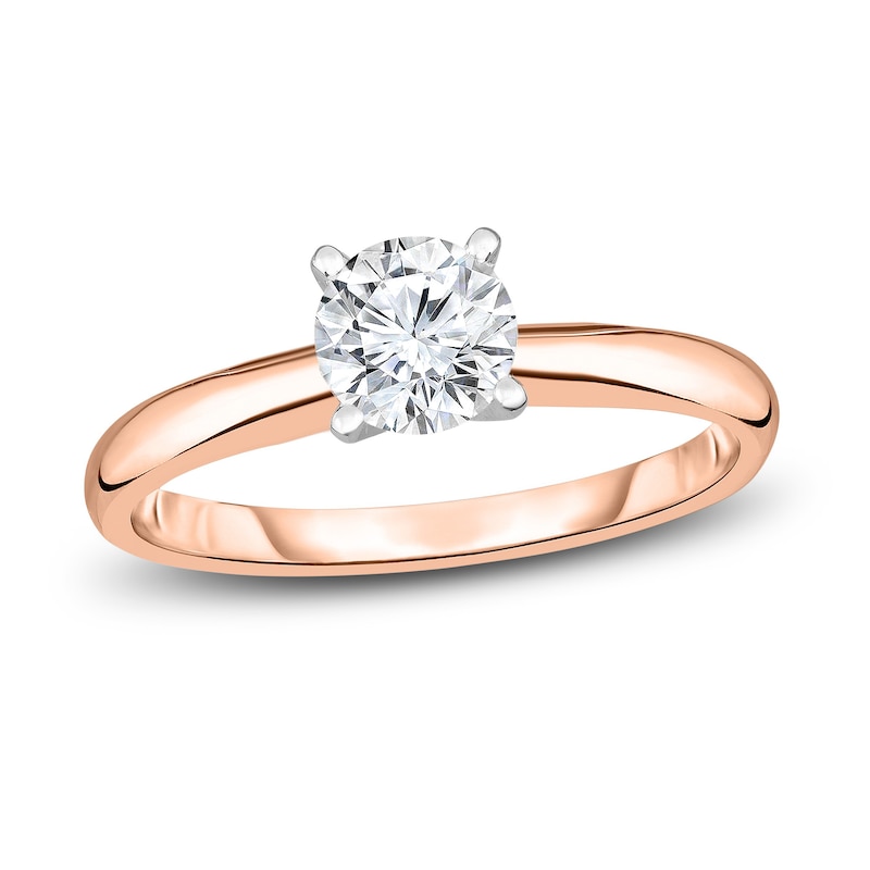 Main Image 1 of Diamond Solitaire Engagement Ring 1/4 ct tw Round 14K Rose Gold (I2/I)