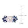 Thumbnail Image 4 of Freshwater Cultured Pearl & Natural Blue Sapphire Ring 1/8 ct tw Diamonds 14K White Gold