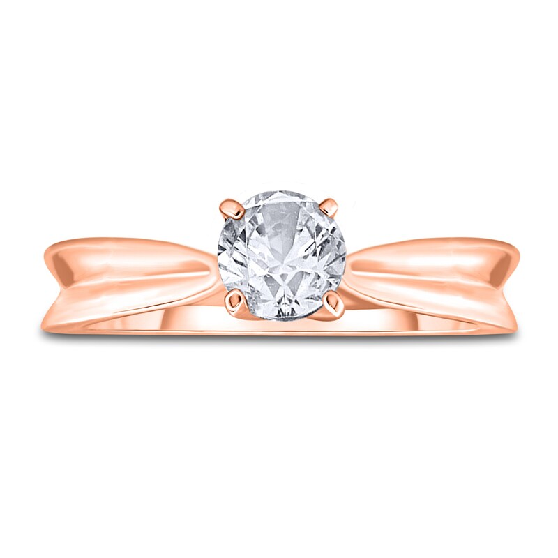 Main Image 3 of Diamond Solitaire Concave Engagement Ring 3/4 ct tw Round 14K Rose Gold (I2/I)
