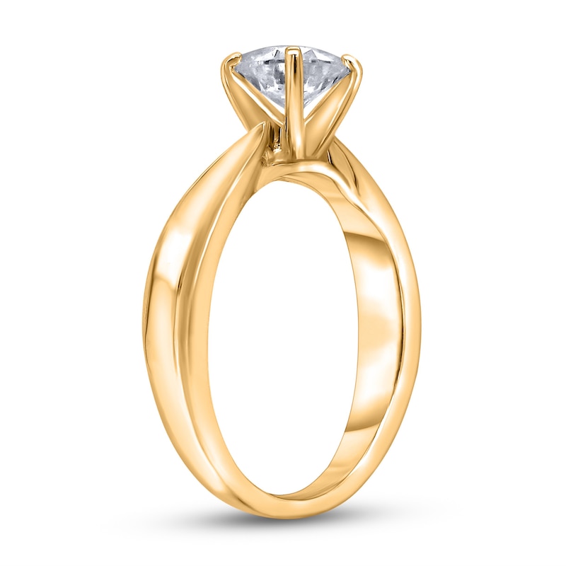 Main Image 2 of Diamond Solitaire Concave Engagement Ring 3/4 ct tw Round 14K Yellow Gold (I2/I)