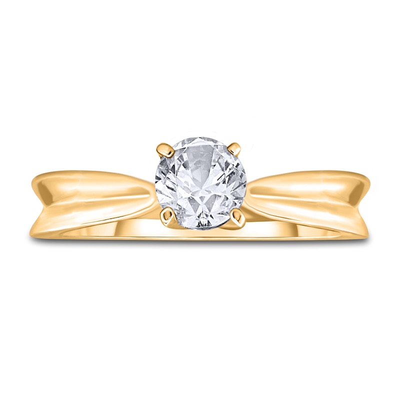 Main Image 3 of Diamond Solitaire Concave Engagement Ring 3/4 ct tw Round 14K Yellow Gold (I2/I)
