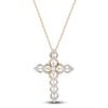 Thumbnail Image 1 of Diamond Cross Necklace 1/4 ct tw Round 14K Yellow Gold 18"
