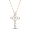 Thumbnail Image 1 of Diamond Cross Necklace 1/4 ct tw Round 14K Yellow Gold 18"