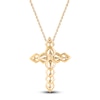 Thumbnail Image 2 of Diamond Cross Necklace 1/4 ct tw Round 14K Yellow Gold 18"