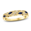 Thumbnail Image 1 of Kirk Kara Natural Blue Sapphire Anniversary Band Diamond Accents 18K Yellow Gold