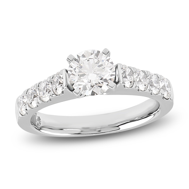 Main Image 1 of Storied Diamond Desert Sands of Eternity Round-Cut Engagement Ring 2 ct tw Platinum