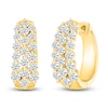 Thumbnail Image 2 of Diamond Three-Row Hoop Earrings 1 ct tw 10K Yellow Gold