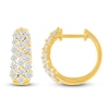 Thumbnail Image 3 of Diamond Three-Row Hoop Earrings 1 ct tw 10K Yellow Gold