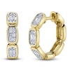 Thumbnail Image 1 of Shy Creation Baguette & Round-Cut Multi-Diamond Hoop Earrings 1/3 ct tw 14K Yellow Gold SC55027057RDD0.65