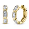 Thumbnail Image 2 of Shy Creation Baguette & Round-Cut Multi-Diamond Hoop Earrings 1/3 ct tw 14K Yellow Gold SC55027057RDD0.65