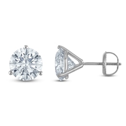 Round-Cut Lab-Grown Diamond Solitaire Stud Earrings 4 ct tw 18K White Gold (VS2/F)