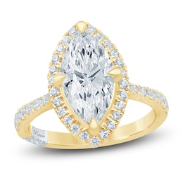 Pnina Tornai Marquise-Cut Lab-Grown Diamond Halo Engagement Ring 3 ct tw 14K Yellow Gold