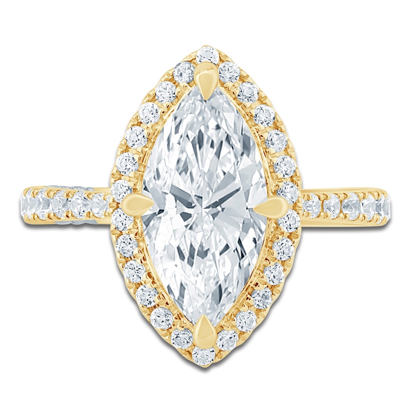 Main Image 3 of Pnina Tornai Marquise-Cut Lab-Grown Diamond Halo Engagement Ring 3 ct tw 14K Yellow Gold
