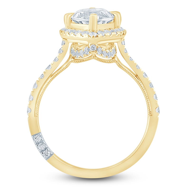 Main Image 4 of Pnina Tornai Marquise-Cut Lab-Grown Diamond Halo Engagement Ring 3 ct tw 14K Yellow Gold