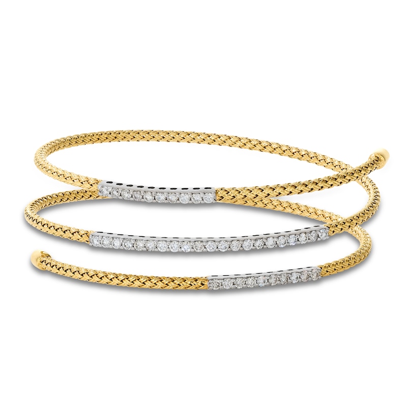 Main Image 1 of Le Vian Diamond Flex Bangle Bracelet 1-1/5 ct tw 14K Yellow Gold