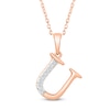 Thumbnail Image 1 of Diamond Initial U Necklace 1/20 ct tw 10K Rose Gold 18"