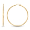 Thumbnail Image 1 of Diamond-Cut Scale Pattern Hoop Earrings 14K Yellow Gold 60mm
