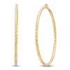 Thumbnail Image 2 of Diamond-Cut Scale Pattern Hoop Earrings 14K Yellow Gold 60mm