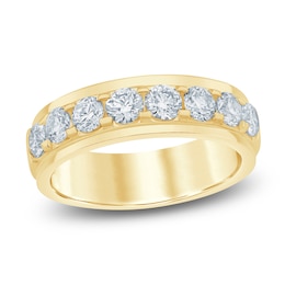 Men's Lab-Grown Diamond Wedding Band 2 ct tw 14K Yellow Gold