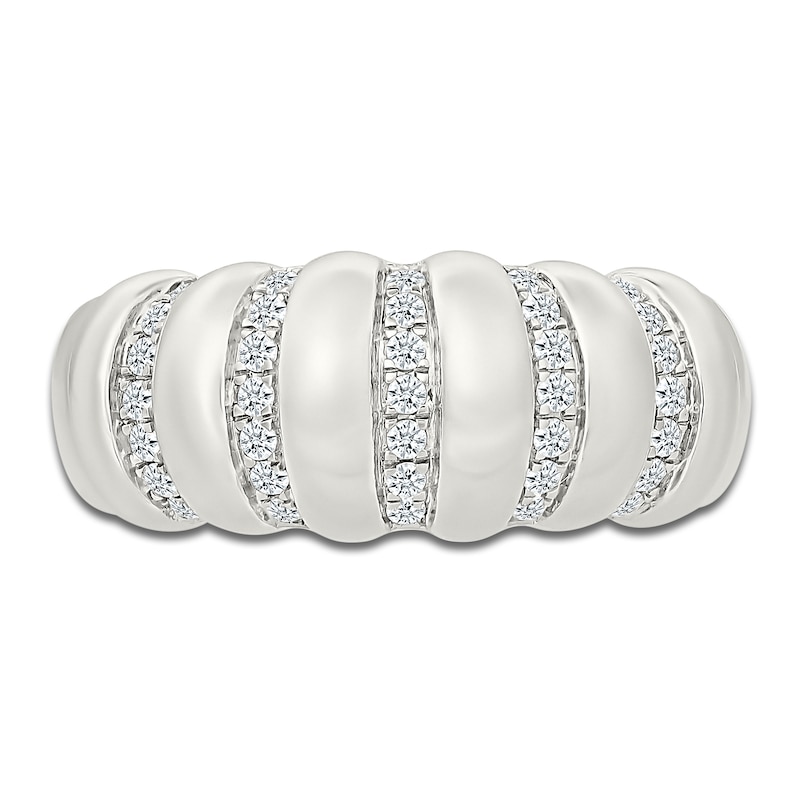 Main Image 3 of Diamond Stripe Domed Fashion Ring 1/4 ct tw Sterling Silver