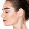 Thumbnail Image 4 of Oval-Cut Natural Blue Opal & Diamond Twist Frame Drop Earrings 1/4 ct tw 10K Rose Gold