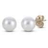 Thumbnail Image 2 of Akoya Cultured Pearl Stud Earrings 14K Yellow Gold 6.5-7mm