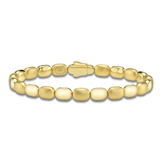 Shy ICON Lumeria Pillow Link Bangle Bracelet 14K Yellow Gold B22001510GOZS