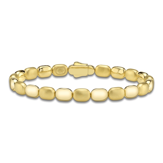 Shy ICON Lumeria Pillow Link Bangle Bracelet 14K Yellow Gold B22001510GOZS