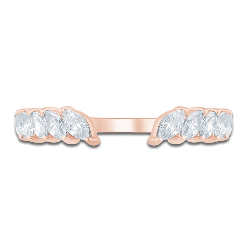 Main Image 3 of Certified Marquise-Cut Diamond Open-Shank Wedding Band 1/2 ct tw 14K Rose Gold