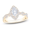 Thumbnail Image 1 of Brilliant Moments Certified Marquise-Cut Diamond Halo Engagement Ring 1-1/6 ct tw 14K Yellow Gold