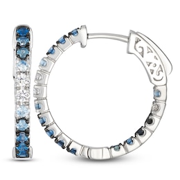Le Vian Denim Ombré Sapphire Hoop Earrings 14K Vanilla Gold