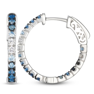 Le Vian Denim Ombré Sapphire Hoop Earrings 14K Vanilla Gold