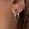 Thumbnail Image 3 of Le Vian Denim Ombré Sapphire Hoop Earrings 14K Vanilla Gold