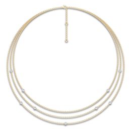 Jared Signature Collection Lab-Grown Diamond Layered Station Necklace 1-5/8 ct tw 14K Yellow Gold 20"