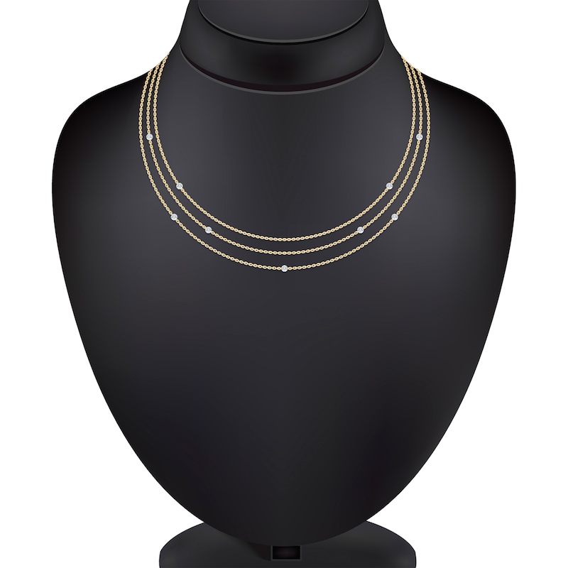 Main Image 5 of Jared Signature Collection Lab-Grown Diamond Layered Station Necklace 1-5/8 ct tw 14K Yellow Gold 20"
