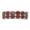 Thumbnail Image 3 of Oval-Cut Natural Garnet Two-Row Ring Sterling Silver