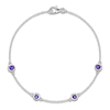 Thumbnail Image 1 of Natural Amethyst Bezel-Set Bracelet Sterling Silver 7.25"