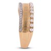 Thumbnail Image 2 of Cultured Pearl & Diamond Ribbed Ring 1/10 ct tw 14K Yellow Gold