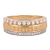 Thumbnail Image 4 of Cultured Pearl & Diamond Ribbed Ring 1/10 ct tw 14K Yellow Gold
