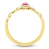 Thumbnail Image 2 of Pear-Shaped Natural Pink Sapphire & Diamond Twist Ring 1/15 ct tw 10K Yellow Gold
