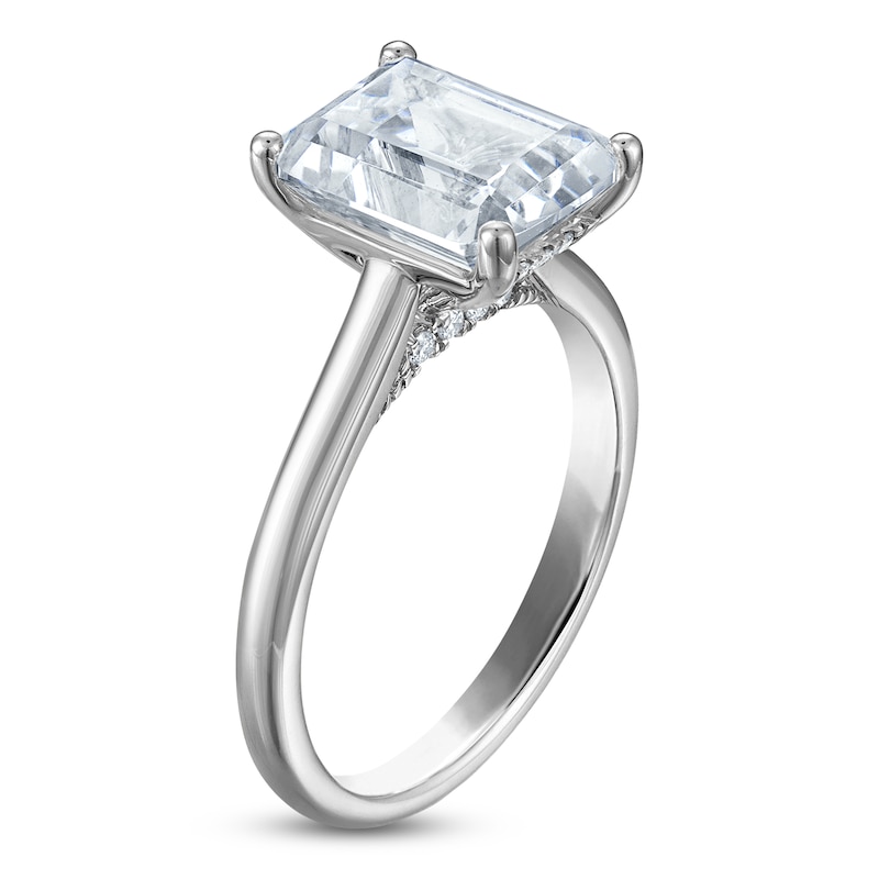 Main Image 2 of Radiant-Cut Lab-Grown Diamond Solitaire Plus Engagement Ring 3 ct tw Platinum (VS2/F)
