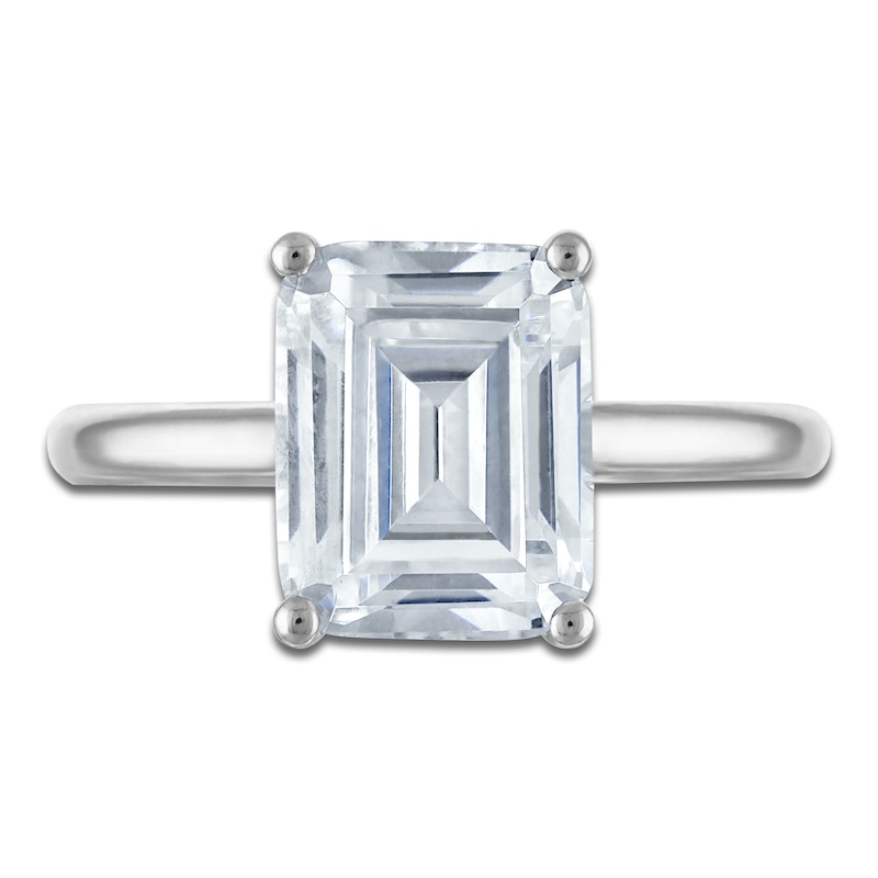 Main Image 3 of Radiant-Cut Lab-Grown Diamond Solitaire Plus Engagement Ring 3 ct tw Platinum (VS2/F)