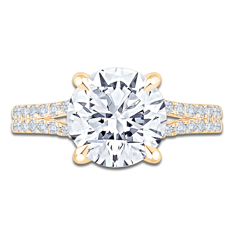 Main Image 3 of Round-Cut Lab-Grown Diamond Engagement Ring 4-1/2 ct tw 14K Yellow Gold