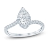 Thumbnail Image 1 of Certified Marquise-Cut Lab-Grown Diamond Halo Engagement Ring 3/4 ct tw 14K White Gold