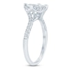 Thumbnail Image 2 of Certified Marquise-Cut Lab-Grown Diamond Halo Engagement Ring 3/4 ct tw 14K White Gold